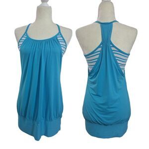 Lululemon No Limits Blue Yoga Gym Sports Tube Tank Racerback Bra Top Shirt 8